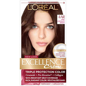 Loreal Excellence Hair Color Creme, 4AR Dark Chocolate Brown - 1 ea.