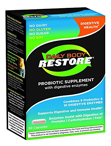 Daily Body Restore Probiotic with Digestive Enzymes Capsules - 30 ea
