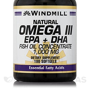 Windmill Natural Omega 3 EPA and DHA 1000 mg Softgels - 180 ea