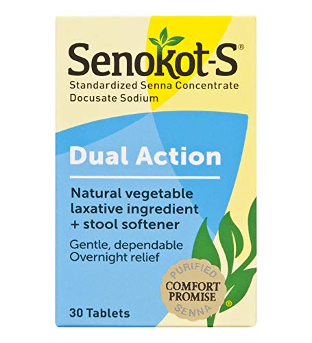 Senokot - S Natural Vegetable Laxative Ingredient Tablets Plus Stool Softener - 30 ea