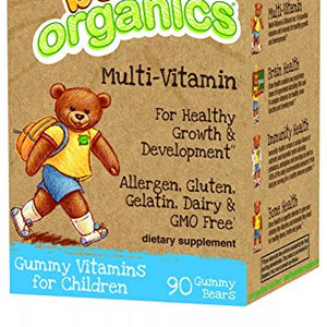 Yummi Bears Organics Multi-Vitamin, Gummy Vitamins for Children, 90-Count Bottle.