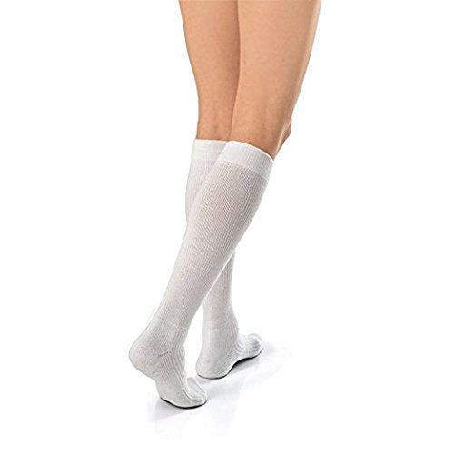 Jobst ActiveWear Athletic Support Knee High Socks, Size: 15-20 mmHg, White - Medium