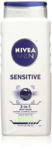 Nivea Sensitive Body Wash for Men - 16.9 Oz