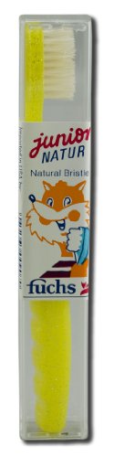 Fuchs junior natural bristle toothbrush for child, Medium, 1 unit.