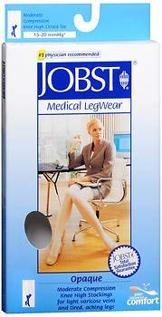 Jobst Stockings Opaque 15-20 mm/Hg Compression Knee highs Beige, small - 1 ea