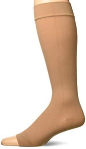 Jobst medical legwear stockings relief compression knee high, 20-30 mm/Hg, closed toe beige, large - 1 ea