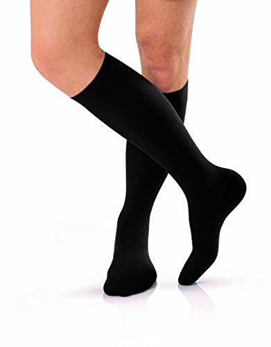 Jobst Medical Legwear for Mens Socks, Knee High 15-20 mmHg Compression, Black Color, Size: Medium - 1 Box