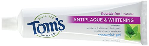 Tom's of Maine - Natural Toothpaste Antiplaque & Whitening Fluoride-Free Spearmint Gel - 4.7 oz.