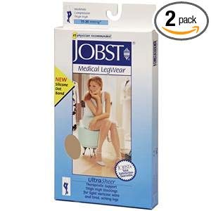 Jobst Stockings Ultra Sheer Knee-High 8-15 mm/Hg Compression, Black - Medium