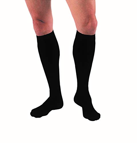 Jobst Medical Legwear for Mens Socks, Knee High 15-20 mmHg Compression, Black Color, Size: Xtra Large - 1 Box