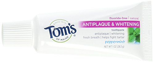 Tom's of Maine - Natural Toothpaste Antiplaque & Whitening Fluoride-Free Travel Size Peppermint - 1 oz.