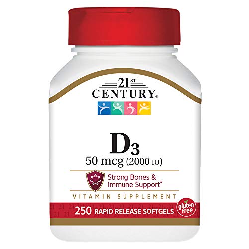 21st Century Vitamin D3-2000 IU Super Strength Softgels - 250 Ea