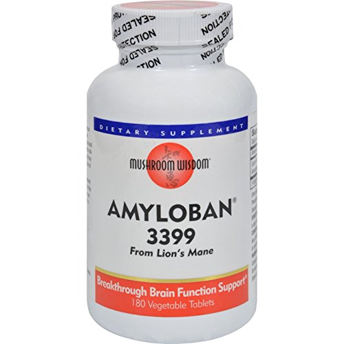 Mushroom Wisdom - Amyloban 3399 from Lion's Mane - 180 Vegetarian Tablets