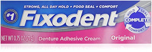 Fixodent Denture Adhesive Cream, Original, Strong and Long Hold - 21 gm