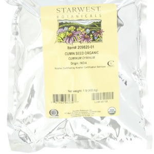 Starwest Botanicals, Cumin Seed Whole, Organic, 1 lb