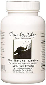 Thunder Ridge Emu Products 100% Pure Emu Oil Gel Caps Softgels - 90 Ea.