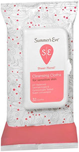 Summers Eve Feminine Cleansing Soft Cloths for Sensitive Skin, Sheer Floral - 32 ea
