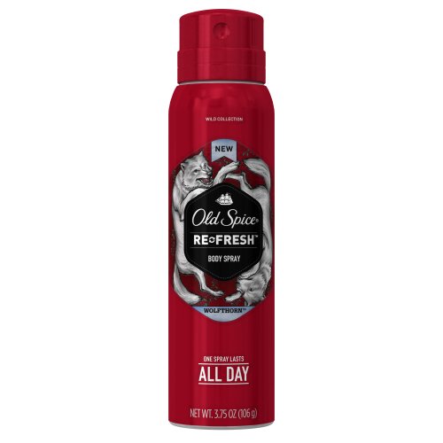 Old Spice Wild Collection Re-Fresh Mens Deodorant Body Spray, Wolfthorn - 3.75 oz