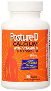 Posture - D Calcium 600 Mg Supplement with Vitamin D Tablets - 60 ea