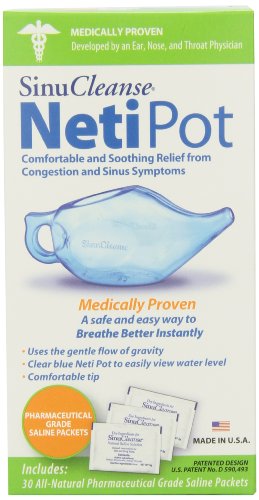 SinuCleanse Neti Pot All Natural Nasal Wash System Kit, Includes 30 Saline Packets - 1 Ea