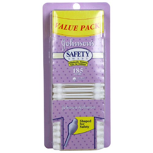 Johnsons pure cotton safety swabs for children - 185 ea