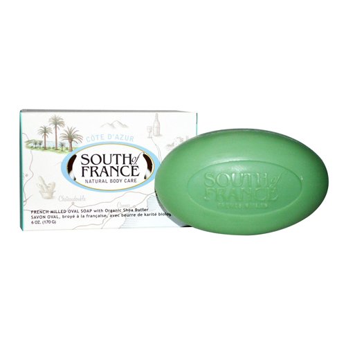 South of France, Cote D' Azur, French Milled Bar Oval Soap with Organic Shea Butter - 6 oz.