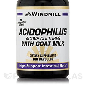 Windmill acidophilus dietary supplement caplets with goat milk - 100 ea