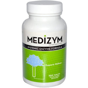 Naturally Vitamins - Medizym Systemic Enzyme Formula - 200 Tablets.