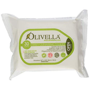 Olivella olive oil daily facial cleansing tissues - 30 Ea