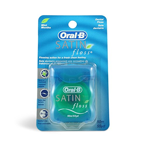 Oral-B satinfloss dental floss, mint - 55 yards