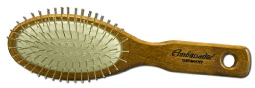 Fuchs Brushes, Ambassador Hairbrushes, Wood Small Oval/Steel Pin - 1 Hair Brush.