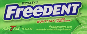 Wrigleys Freedent Peppermint Gum Plen T Paks - 15 Sticks, 12 pack