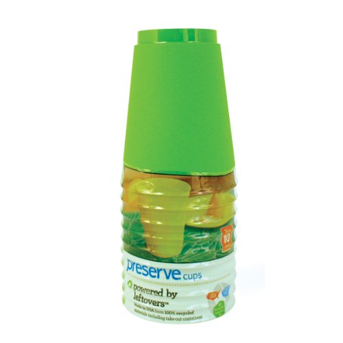 Preserve - Reusable Recycled Plastic Cups 16 oz. Apple Green - 10 Piece