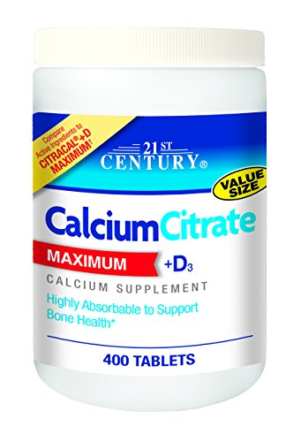 21st Century Calcium Citrate Plus D Maximum Caplets - 400 ea