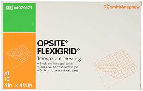 Smith and Nephew Opsite Flexigrid 4 Inches X 4 3/4 Inches Transparent Adhesive Dressing - 10 Ea