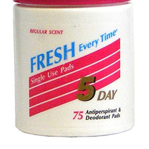 5-day Antiperspirant & Deodorant Pads, Regular - 75 ea