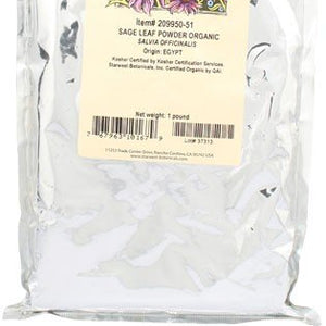 Starwest Botanicals, Organic Sage Leaf Powder -  1 lb