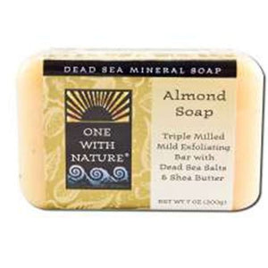 One With Nature - Dead Sea Mineral Bar Soap Mild Exfoliating Almond - 7 oz.