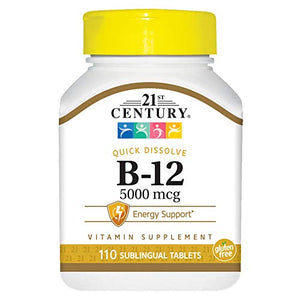 21st Century Sublingual Vitamin B-12 5000 mcg Tablets - 110 ea