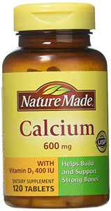 Nature Made Calcium 600mg with Vitamin D 400 IU Tablets - 120 ea