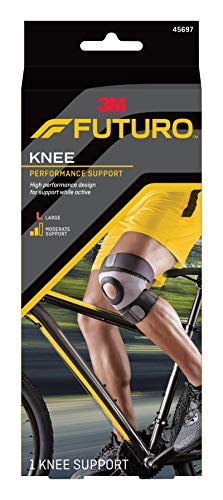Futuro Sport Moisture Control Knee Support, Black and Blue Large - 1 ea