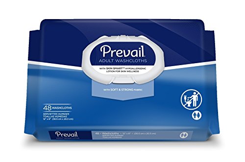 Prevail soft fabric washcloths with press N pull lid, size: 8 x 12 inches - 48 ea.