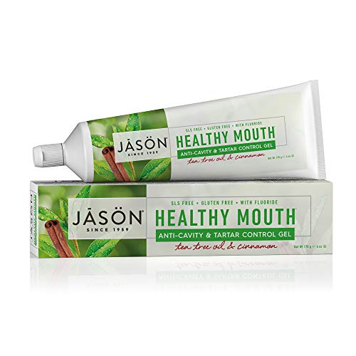 Jason Natural, Healthy Mouth, Anti-Cavity & Tartar Control Gel, Tea Tree Oil & Cinnamon, 6 oz.