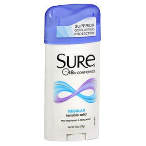 Sure Antiperspirant & Deodorant Invisible Solid, Regular - 2.6 oz