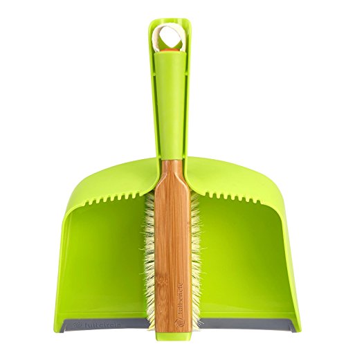 Full Circle Clean Team Brush & Dustpan Set, Green