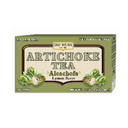Only Natural - Artichoke Tea Alcachofa Caffeine Free Lemon Flavor - 20 Tea Bags.