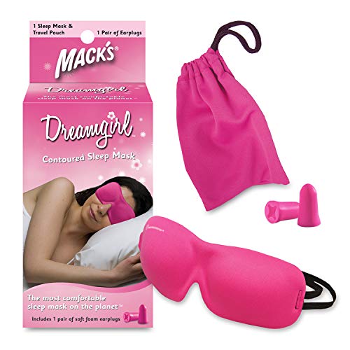 Macks Dreamgirl Contoured Sleep Mask free pair of soft foam earplugs for her Fuchsia - 1 ea