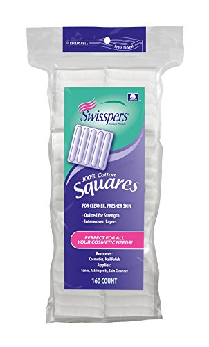 Swisspers Multi Care Cotton Squares with Spunlace for Cleaner Fresher Skin - 160 ea.