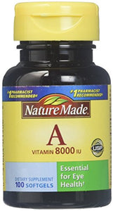 Nature Made Vitamin A 8000 IU Liquid Softgels - 100 ea