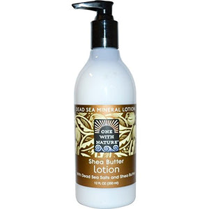 One With Nature - Dead Sea Mineral Hand & Body Lotion Moisturizing Shea Butter - 12 oz.